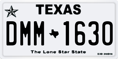 TX license plate DMM1630
