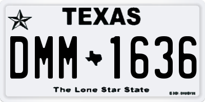 TX license plate DMM1636