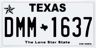 TX license plate DMM1637