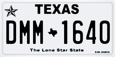 TX license plate DMM1640