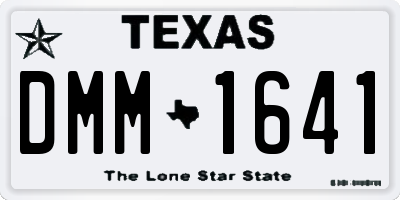 TX license plate DMM1641