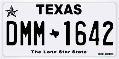 TX license plate DMM1642