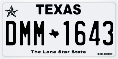 TX license plate DMM1643