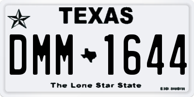TX license plate DMM1644