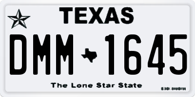 TX license plate DMM1645