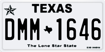 TX license plate DMM1646