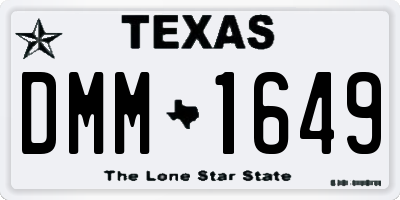 TX license plate DMM1649