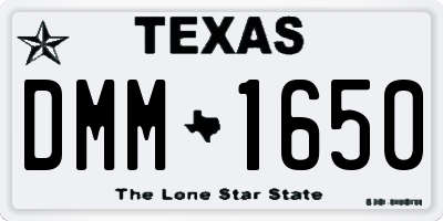 TX license plate DMM1650