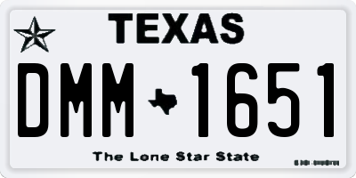 TX license plate DMM1651