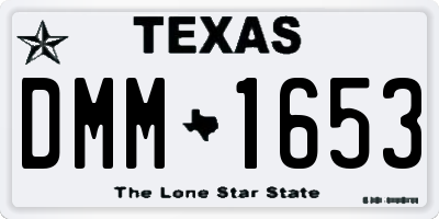 TX license plate DMM1653