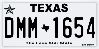 TX license plate DMM1654