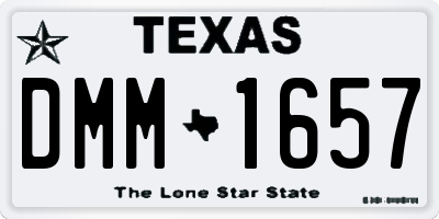 TX license plate DMM1657