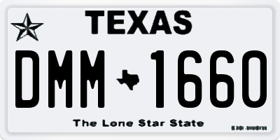 TX license plate DMM1660