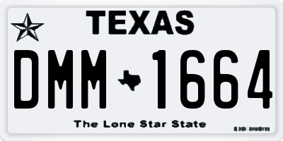 TX license plate DMM1664