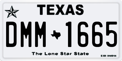 TX license plate DMM1665
