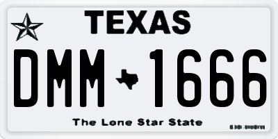 TX license plate DMM1666