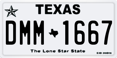TX license plate DMM1667