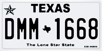 TX license plate DMM1668