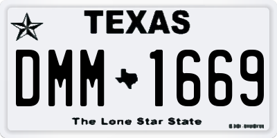 TX license plate DMM1669