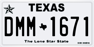 TX license plate DMM1671