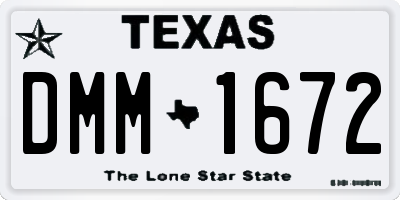 TX license plate DMM1672