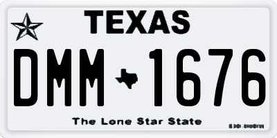 TX license plate DMM1676