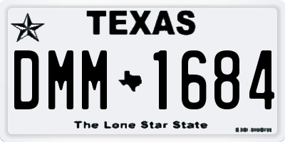 TX license plate DMM1684