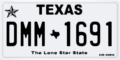TX license plate DMM1691