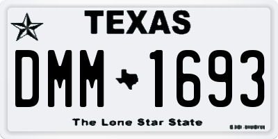 TX license plate DMM1693