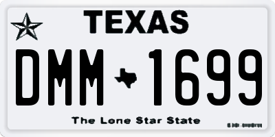 TX license plate DMM1699