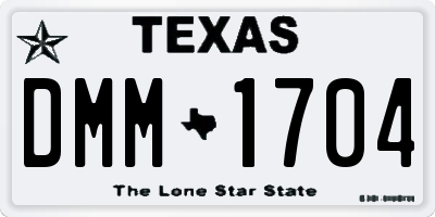 TX license plate DMM1704