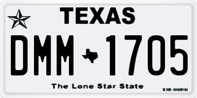 TX license plate DMM1705