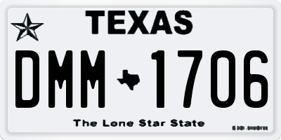 TX license plate DMM1706