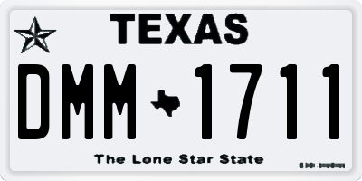 TX license plate DMM1711