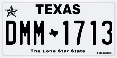TX license plate DMM1713