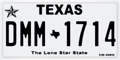TX license plate DMM1714