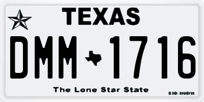 TX license plate DMM1716
