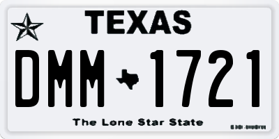 TX license plate DMM1721