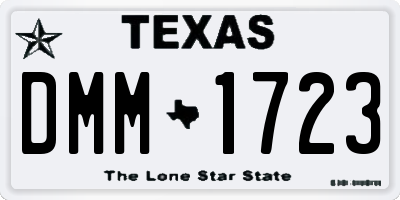 TX license plate DMM1723
