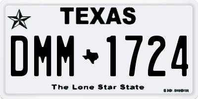 TX license plate DMM1724