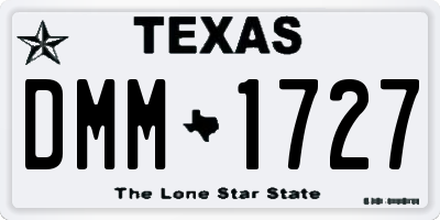 TX license plate DMM1727