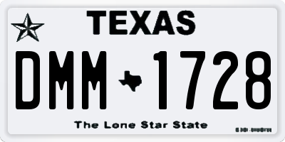TX license plate DMM1728