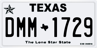 TX license plate DMM1729
