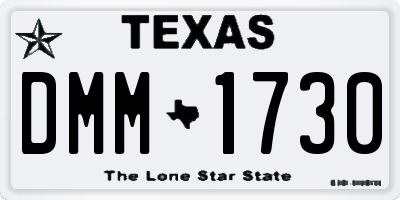 TX license plate DMM1730