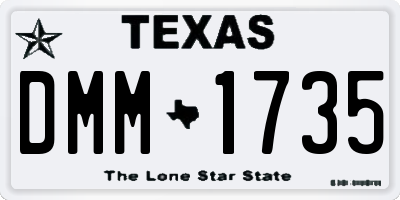 TX license plate DMM1735