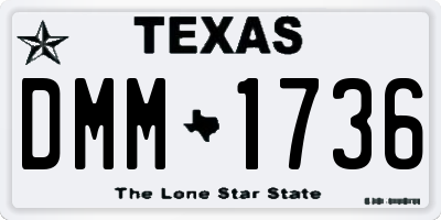 TX license plate DMM1736