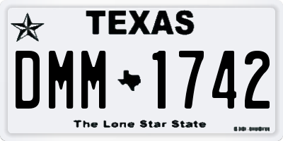 TX license plate DMM1742