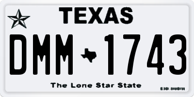 TX license plate DMM1743