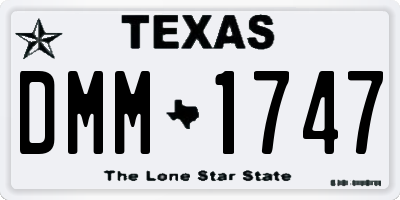 TX license plate DMM1747