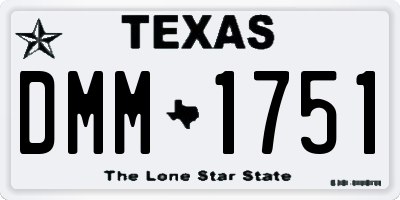 TX license plate DMM1751